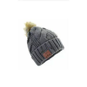Tenergy Wireless Bluetooth Beanie w/ Detachable Stereo Speakers & Mic Gray (AR)